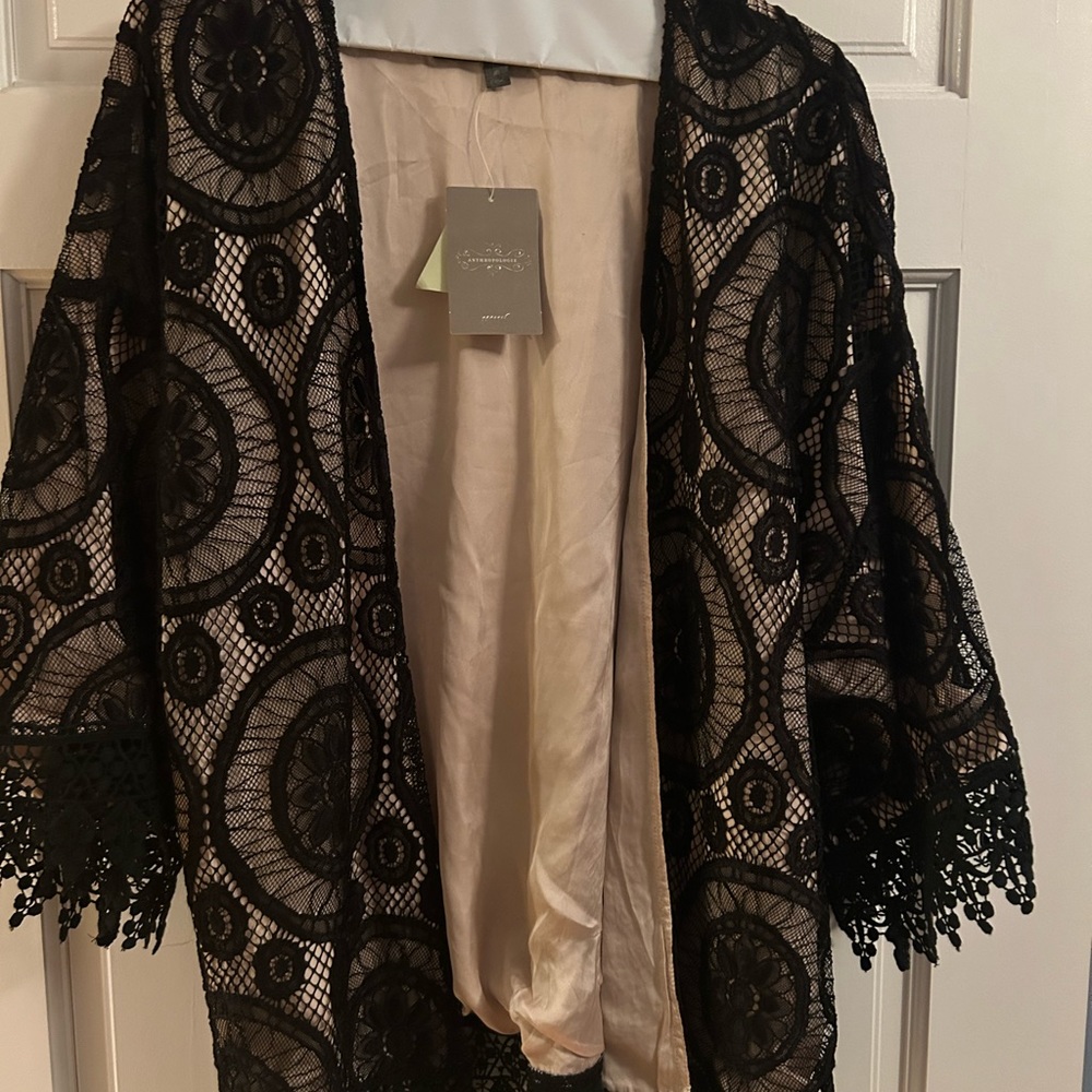 Anthropologie Black Lace Jacket